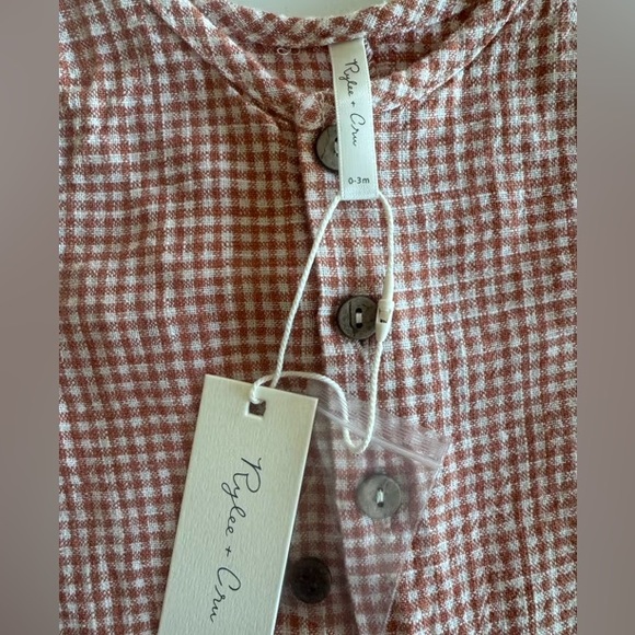 Rylee + cru Maverick Romper || Poppy Gingham NWT 0-3m - Picture 5 of 7